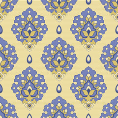An elegant seamless pattern with drops and leaves.