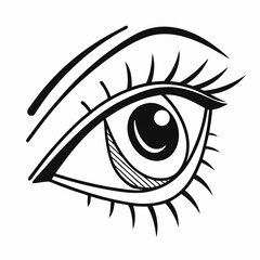 Vector illustration of a human eye icon, a symbol of vision and beauty, perfect for logo design or art
