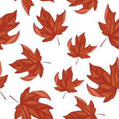 pattern with the symbol of Canada, namely a red maple leaf without a background, for Canada Day or autumn designs