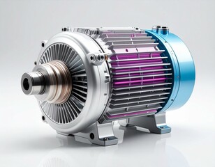High performance Industrial Motor Close up Shot Powerful Turbine Engine for Manufacturing