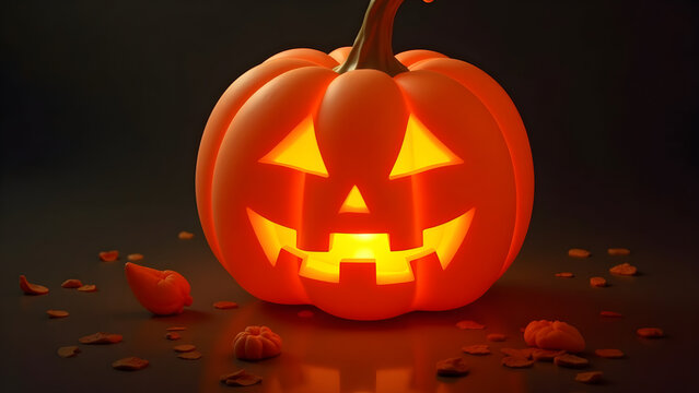 Carved Pumpkin Lantern for Halloween