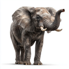 Obraz premium Realistic Elephant Illustration Standing Isolated on White Background