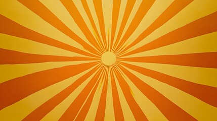 Obraz premium Bright sunbeam pattern emanating from a core concept on a vibrant yellow background for dynamic visual appeal