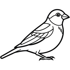Line art bird (minimal sparrow)