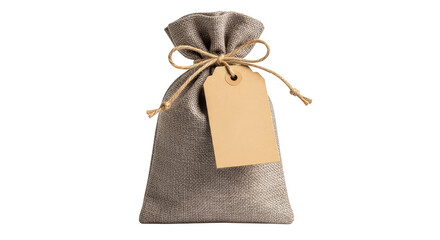 Burlap pouch presents rustic organic charm