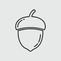 Simple line drawing of an acorn nut