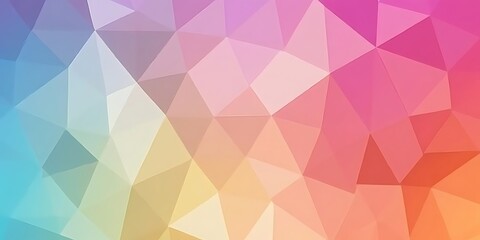 Geometric facets in a captivating blend of vibrant rainbow hues wallpaper