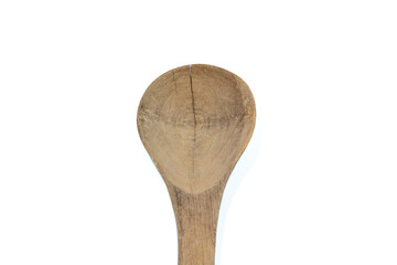 wooden ladle on a white background