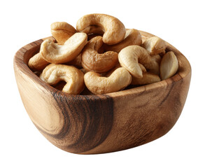 Savory cashews in wooden bowl kitchen food natural light healthy snack
