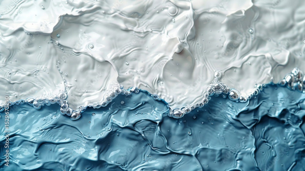Aufkleber a stunning abstract rendition showcases ocean waves in a captivating interplay of colors and texture