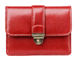 Elegant red wallet on display fashion accessories view luxury concept