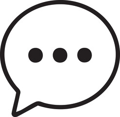 Black and White Speech Bubble with Three Dots Representing Typing or Loading Indication simple black