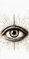 Obraz premium Intricate All-Seeing Eye Art Illustration Symbolizing Vigilance and Spiritual Awareness in Design