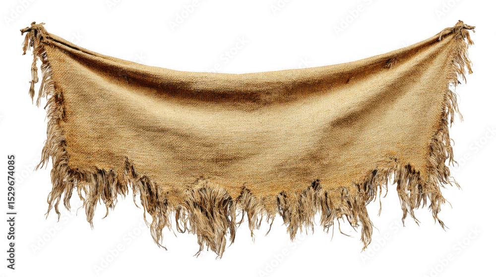 Aufkleber old, frayed banner rustling in harsh gusts, isolated on a transparent background, offers endless pos