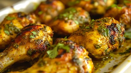 green chicken tikka mint and yoghurt marinated spiced tandoori chicken cuisine