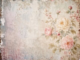 abstract background with flowers and leaves