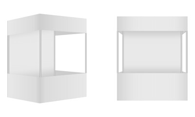 promotional display tent, outdoor promotional stand, vector illustration isolated on white background.