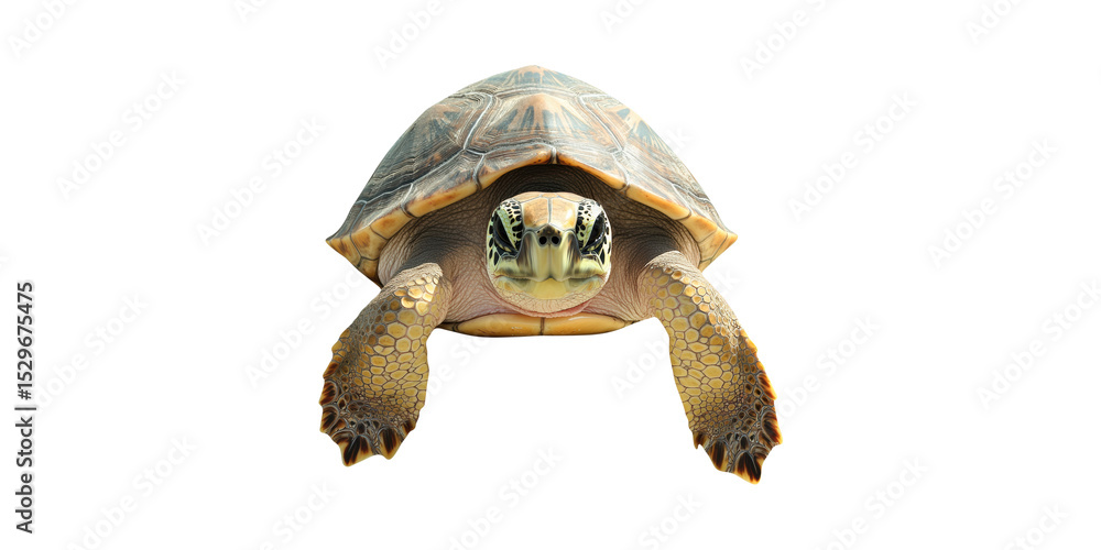 Aufkleber front view of a tortoise. symbol of longevity and patience in nature isolated on transparent backgro