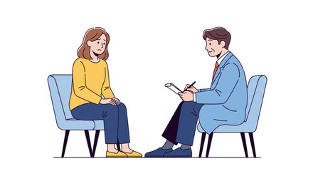  Female patient visiting psychologist woman counseling psychology specialist vector illustration