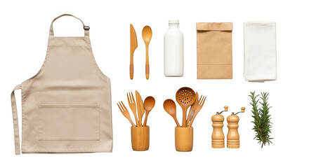 Cooking essentials spread on black background