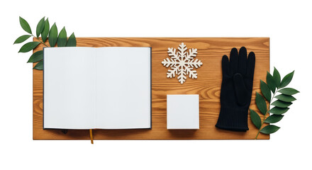 Cozy Winter Scene Notebook Glove Snowflake