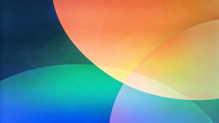Vibrant abstract background with overlapping gradient curves in orange, yellow, green, and blue hues, colorful geometric backdrop for modern design, tech, and creative branding