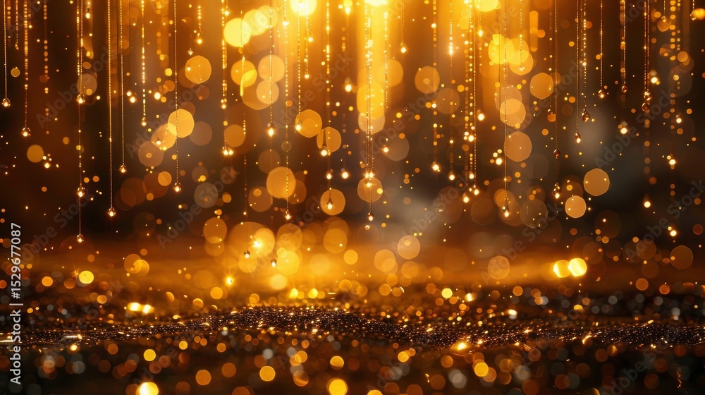 Aufkleber an abstract composition of shimmering golden bokeh lights, creating a magical and enchanting atmosph