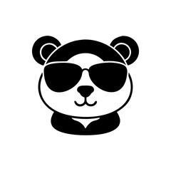 Panda with Sunglasses Silhouette

