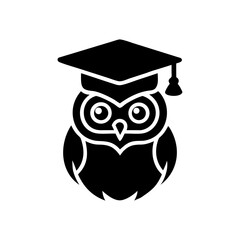 Owl with a Graduation Cap Silhouette
