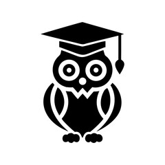 Owl with a Graduation Cap Silhouette
