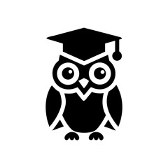 Owl with a Graduation Cap Silhouette
