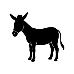 Donkey with a Cowboy Hat Silhouette
