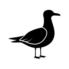 Seagull with French beret silhouette
