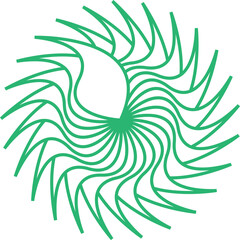 Minimal Green Floral Vector Illustration with Thin Elegant Petals and Leaf-Inspired Lines for Modern Branding