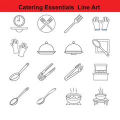 Catering Essentials – Minimalist Line Art Icon Set. 