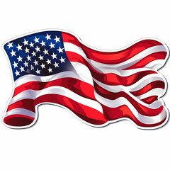 Fototapeta premium Waving flag with stars and stripes in dynamic motion Generative AI