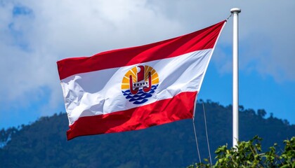 Naklejka premium French Polynesia flag