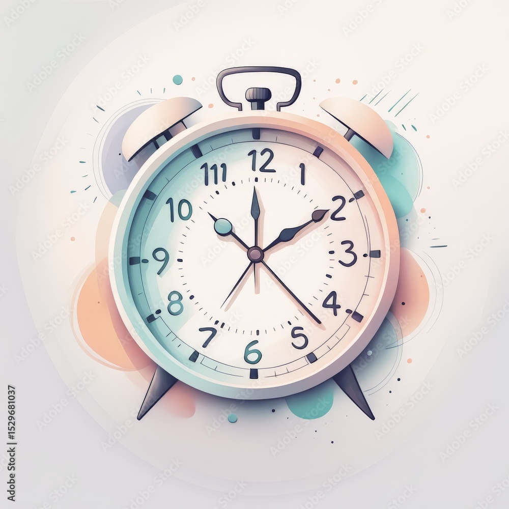 Poster clock with the numbers. 3d image.clock image.