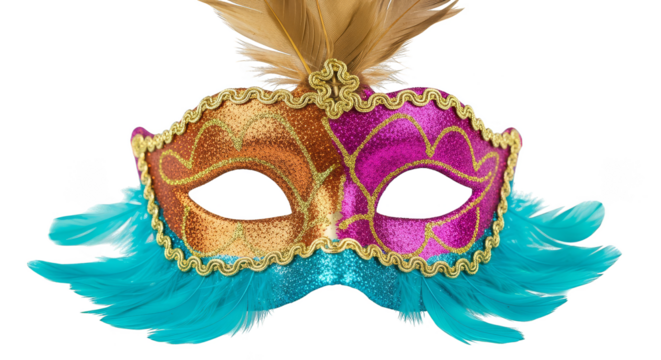 Elegant masquerade mask Feathered vibrant ornate