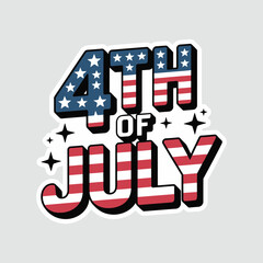 4th of July typography design vector illustration