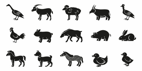 wild animals silhouettes