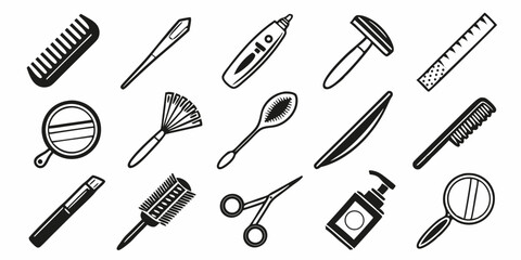 set of kitchen utensils silhouettes