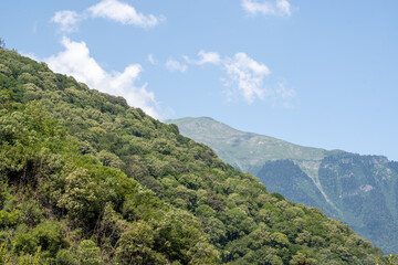Mountain landscape on a sunny day. The mountains of Abkhazia
