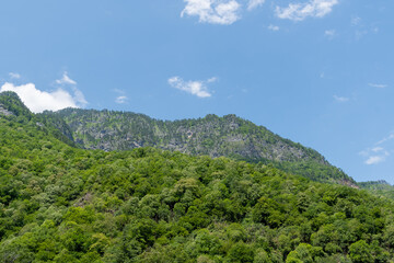 Mountain landscape on a sunny day. The mountains of Abkhazia