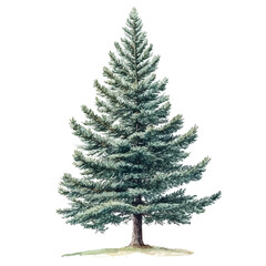 watercolor of A Sugar Pine Tree, vector high quality, isolated on a white background.