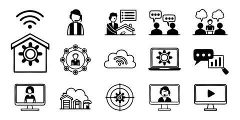 set of icons of people