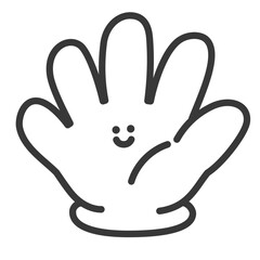 にっこりしているパーの手