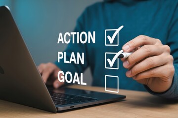 Checklist with action, plan, and goal.