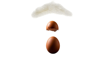 Surreal egg Shell cracked waiting suspended
