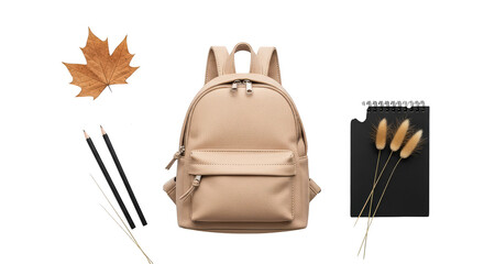 Stylish backpack with autumnal accessories